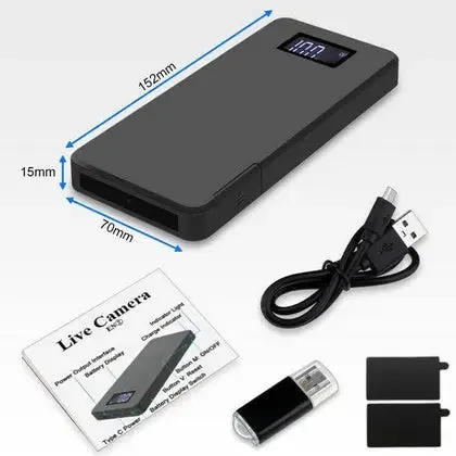 10000mAh Mini Camera Powerbank WiFi – 1080P HD Portable Surveillance with Night Vision for Indoor Use