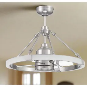 19" Levy in Brushed Polished Nickel w/ Clear Acrylic Blades
