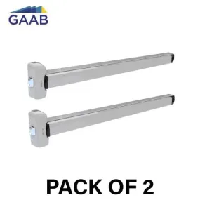2 x GAAB - T300-04  - Panic Exit Device - Modular and Reversible - Single Doors - 33" for Single Doors - Satin Chrome (Bundle of 2)