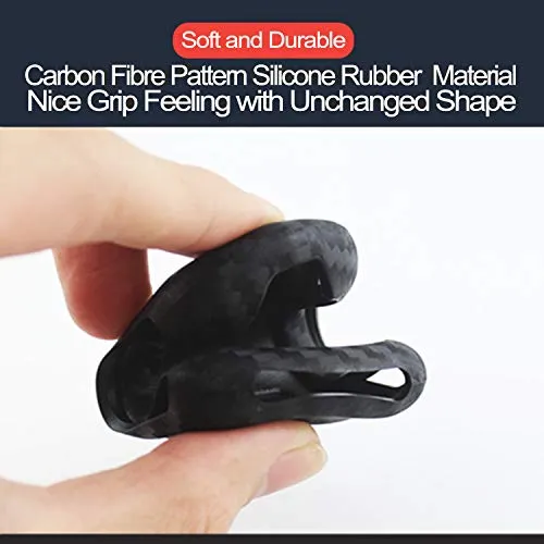 2pcs Compatible with 2021 2020 2019 Chevrolet Camaro Malibu Limited Cruze Equinox Sonic Spark Traverse Bolt EV Carbon Fiber Looks Silicone FOB Key Case Cover Protector Keyless Entry Remote Holder