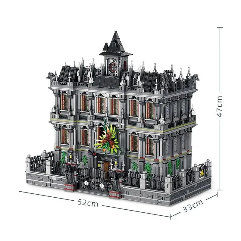 3 Level Lunatic Mad House Lunatic Asylum Hospital Modular City Building Blocks Set with Lighting | General Jim's Toys