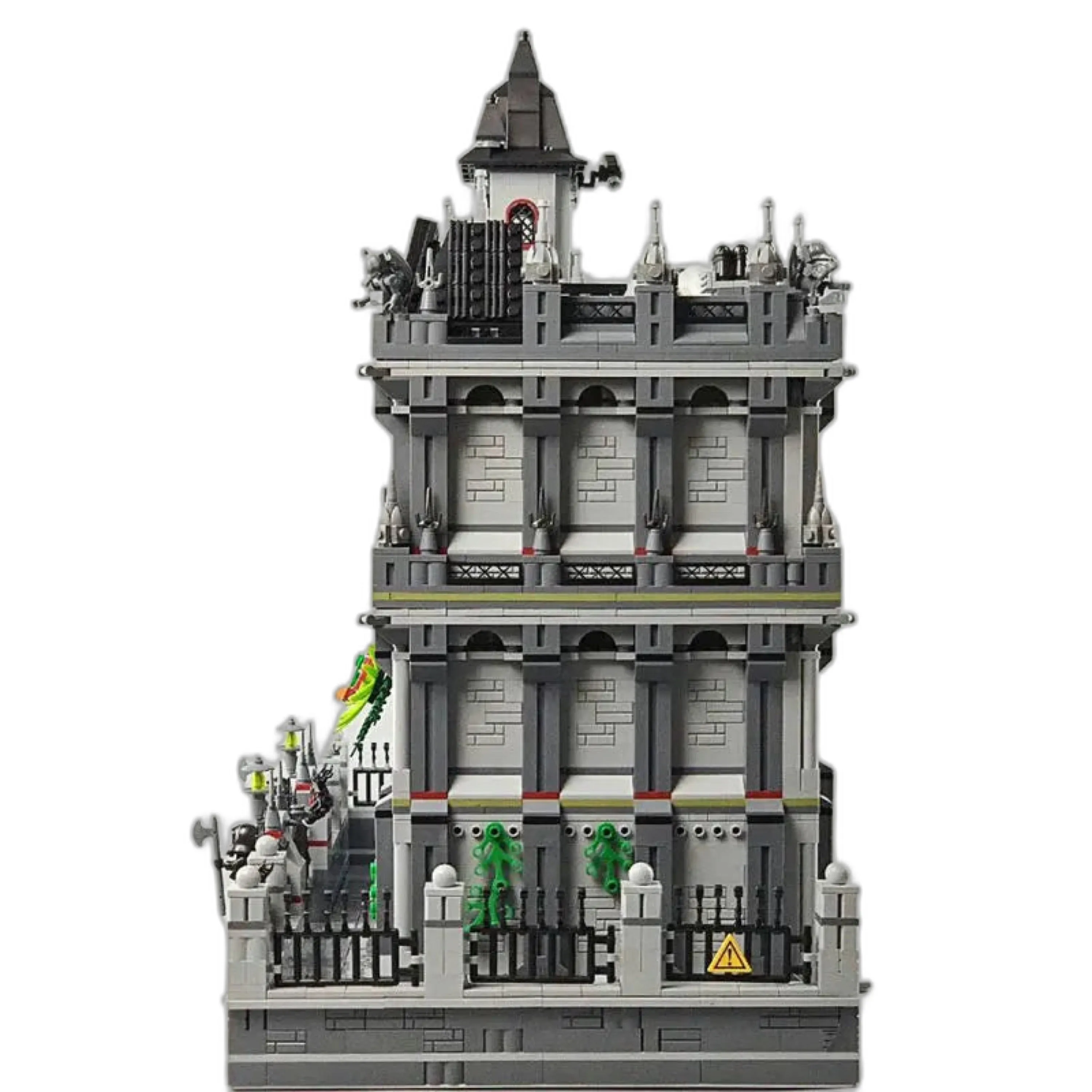 3 Level Lunatic Mad House Lunatic Asylum Hospital Modular City Building Blocks Set with Lighting | General Jim's Toys