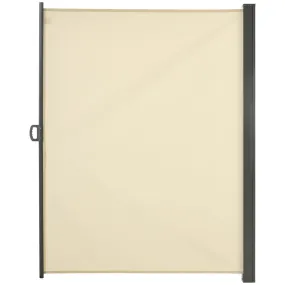 3 x 2m Retractable Sun Side Awning Screen Fence Patio Garden Wall Balcony Screening Panel Outdoor Blind Privacy Divider, Cream