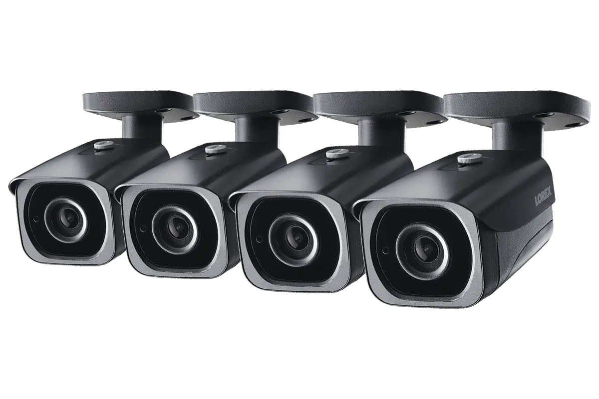 4K Ultra HD Resolution 8MP Outdoor IP Camera, 200t Night Vision (4-pack)