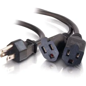6Ft 16 Awg 1-To-2 Power Cord Splitter (1 Nema 5-15P To 2 Nema 5-15R) (Taa Compli