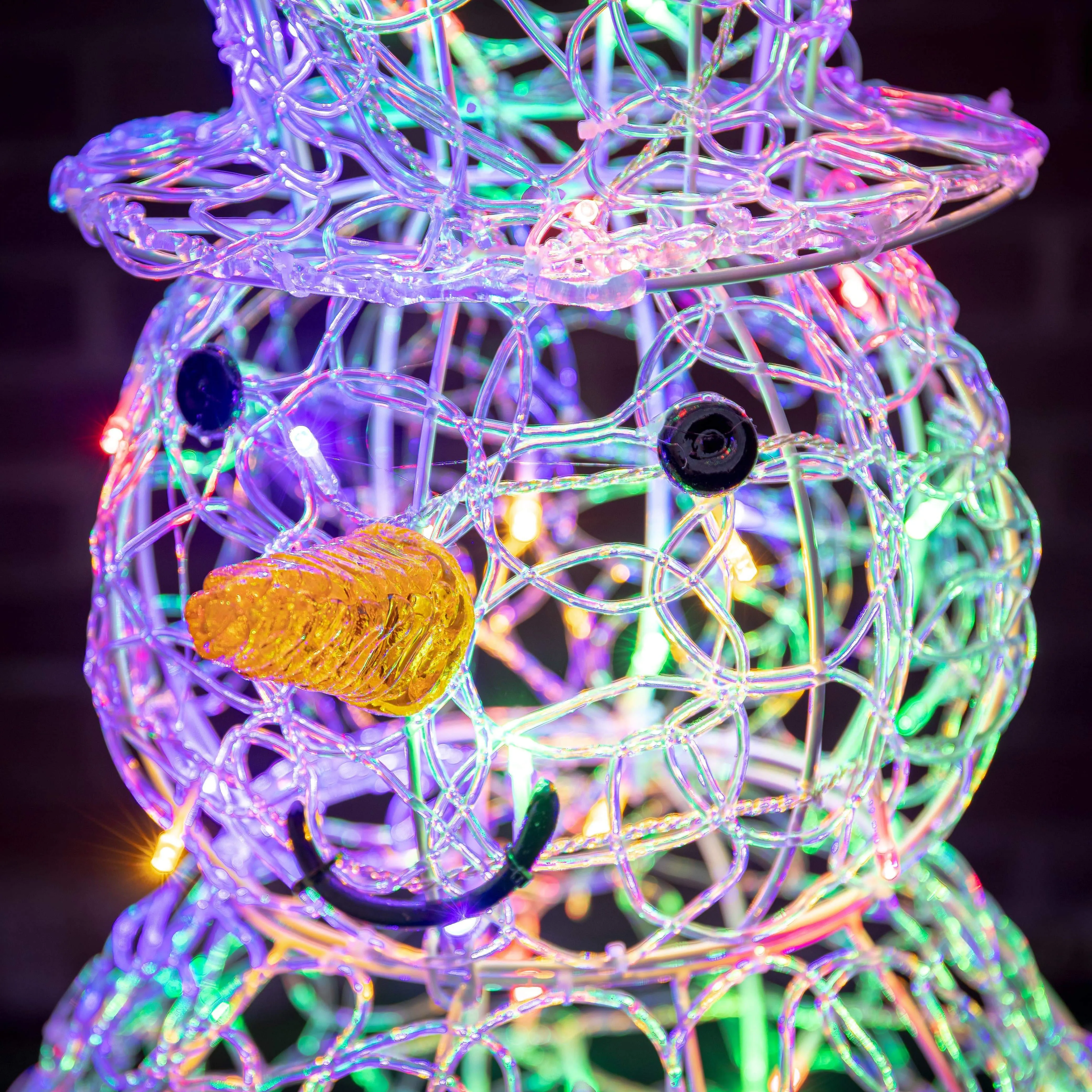 90cm Multicoloured LED Acrylic Snowman