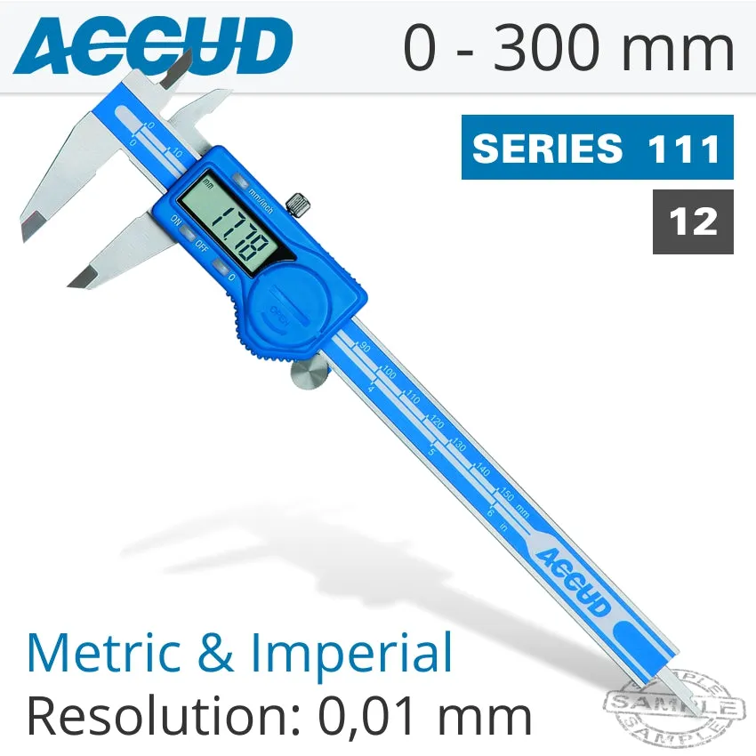 ACCUD DIG. CALIPER 300MM 0.03MM ACC. S/STEEL 0.01MM RES. AC111-012-12