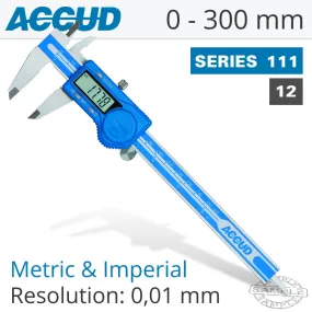 ACCUD DIG. CALIPER 300MM 0.03MM ACC. S/STEEL 0.01MM RES. AC111-012-12