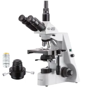 AmScope T660 Series Biological Trinocular Compound Microscope with Darkfield Condenser and 100X Objective   Optional Digital Camera