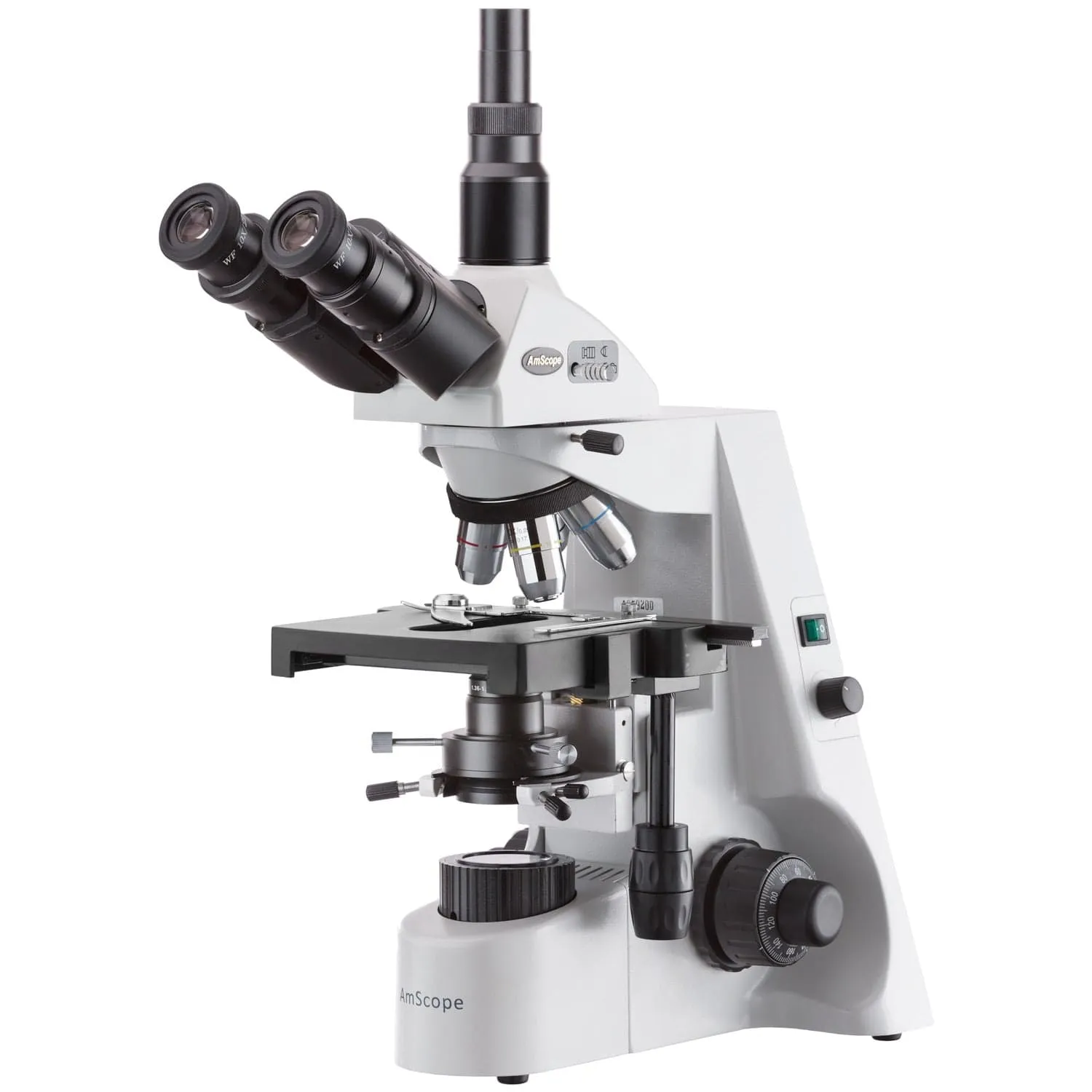 AmScope T660 Series Biological Trinocular Compound Microscope with Darkfield Condenser and 100X Objective   Optional Digital Camera