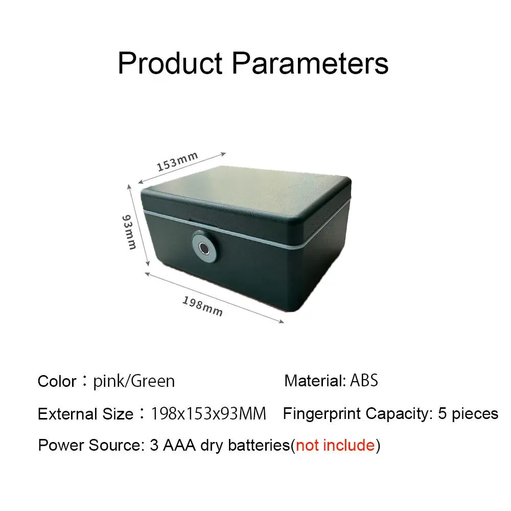 Biometric Fingerprint Safe Box Mini Safe Money Cash Jewelry Security Storage Box Household File Secret Hidden Safe Cosmetic Box