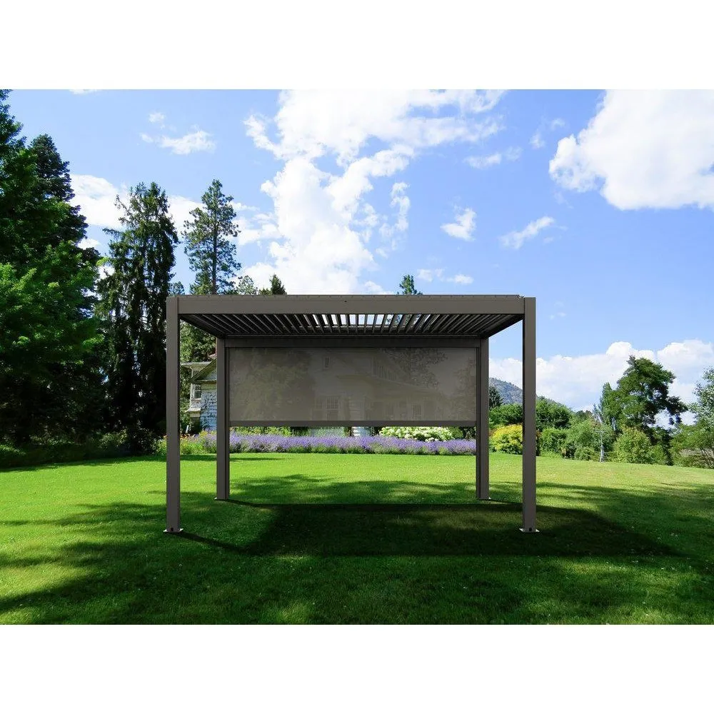 Bon Pergola Manual Wind Resistant Side Shade/Screen - Only for Villa Pergola (Add-on Only) - BP-MWRS-WH