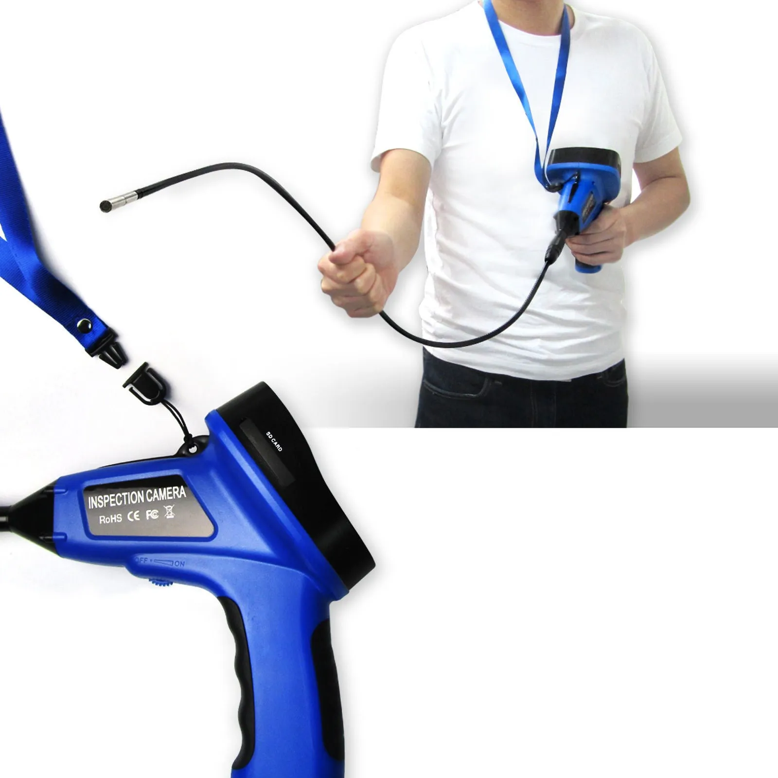C0599E-5530L1 Industrial 3.5inch LCD 5.5mm Camera Video Inspection 6 LED Lights Borescope Endoscope