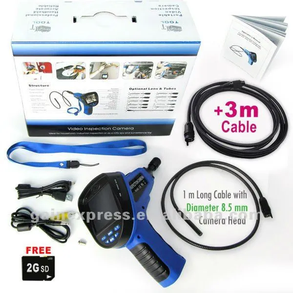 C0599E_4M_8.5mm Industrial 3.5 Endoscope 8.5mm dia. Video & Sound Recording Borescope w/ 4M cable