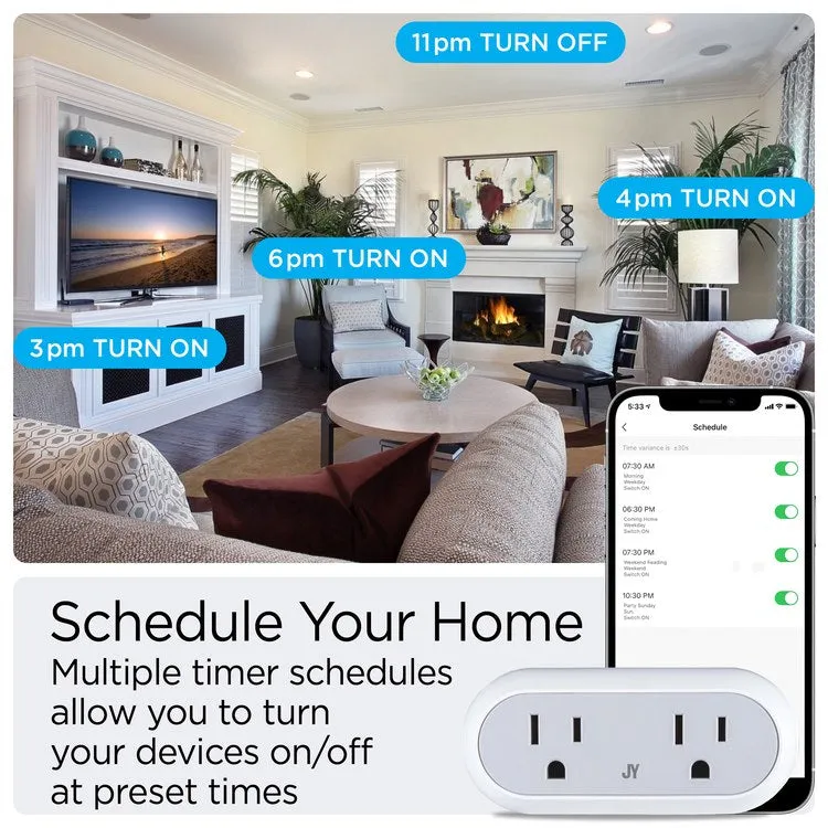 Candu Smart Dual Plug - WiFi Remote App Control for Lights & Appliances
