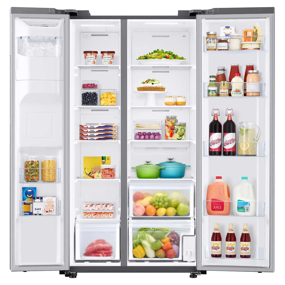 **CLEARANCE** SAMSUNG 22 cu. ft. Counter Depth Side-by-Side Refrigerator in Stainless Steel (RS22T5201SR/AA)