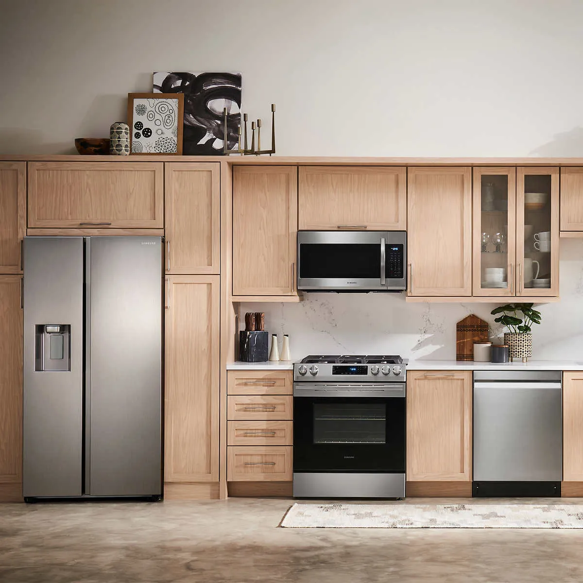 **CLEARANCE** SAMSUNG 22 cu. ft. Counter Depth Side-by-Side Refrigerator in Stainless Steel (RS22T5201SR/AA)