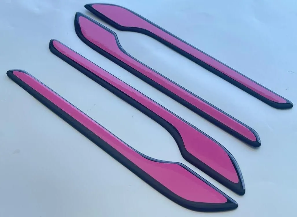 Custom Black OR Chrome Door Handle Overlays / Covers For 2017 - 2024 Tesla Model 3
