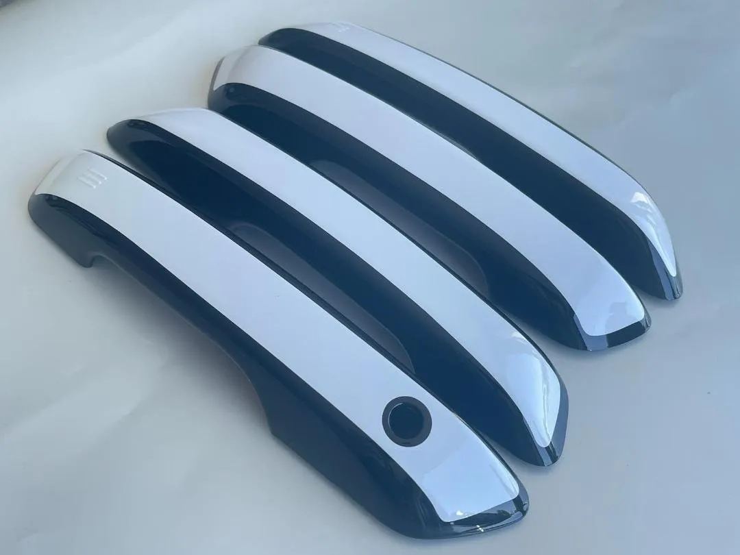 Custom Black OR Chrome Door Handle Overlays / Covers For 2021 - 2025 Jeep Grand Cherokee "L"