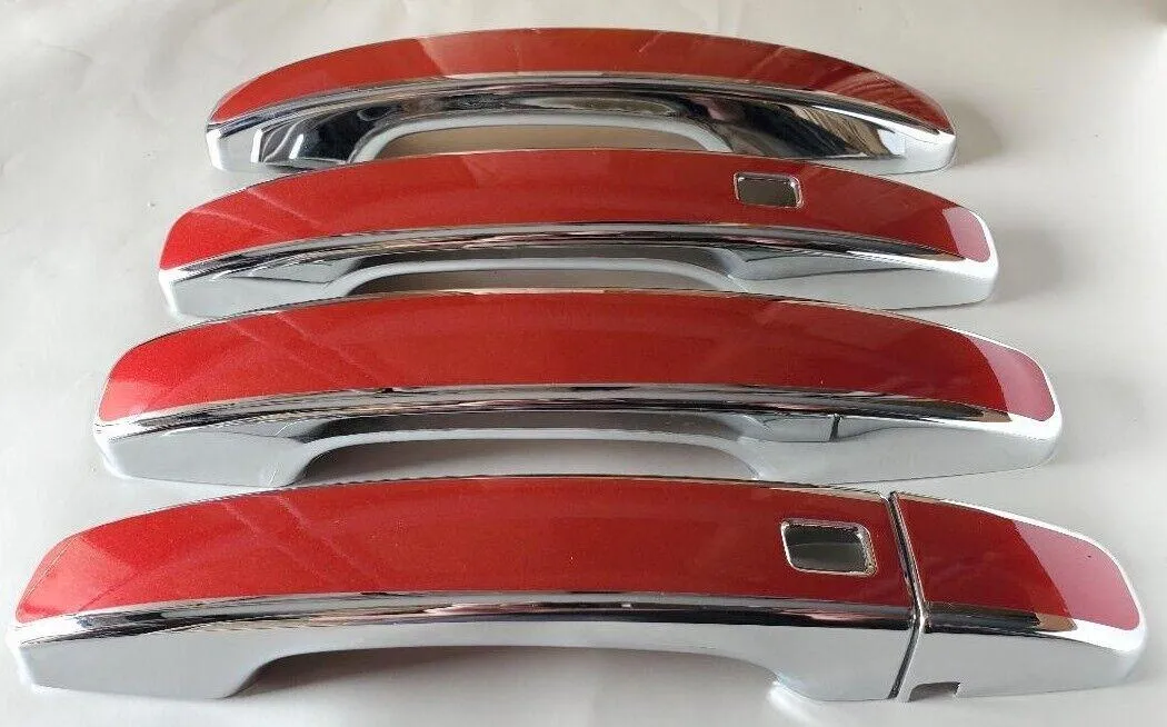 Custom Black OR Chrome Door Handle Overlays / Covers For the 2020 - 2025 Kia Soul -- You Choose the Middle Color Insert