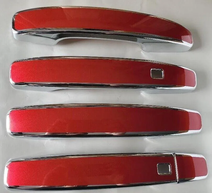 Custom Black OR Chrome Door Handle Overlays / Covers For the 2020 - 2025 Kia Soul -- You Choose the Middle Color Insert