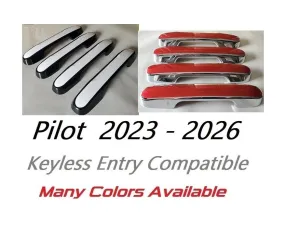 Custom Chrome or Black Door Handle Overlays For the 2023 - 2024 Honda Pilot - You Choose the Color of the Middle Insert