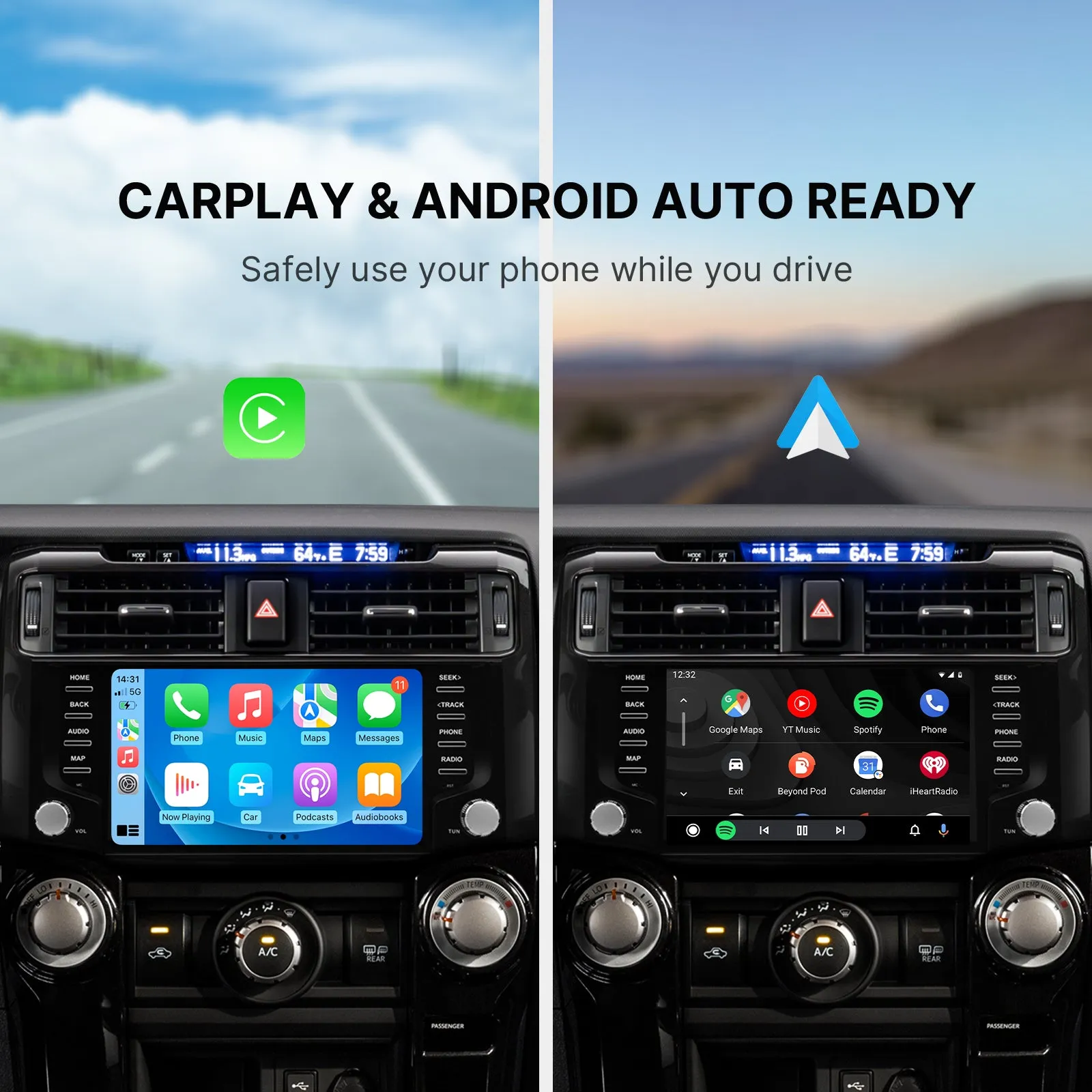 Dasaita Vivid13 Car Stereo for Toyota 4Runner 2010-2023 Black Wireless Carplay & Android Auto Car Radio | Qualcomm 665 | 9" QLED Screen | Wifi 4G LTE | 8G 256G | DTS|GPS Navigation Head Unit | Optical Output