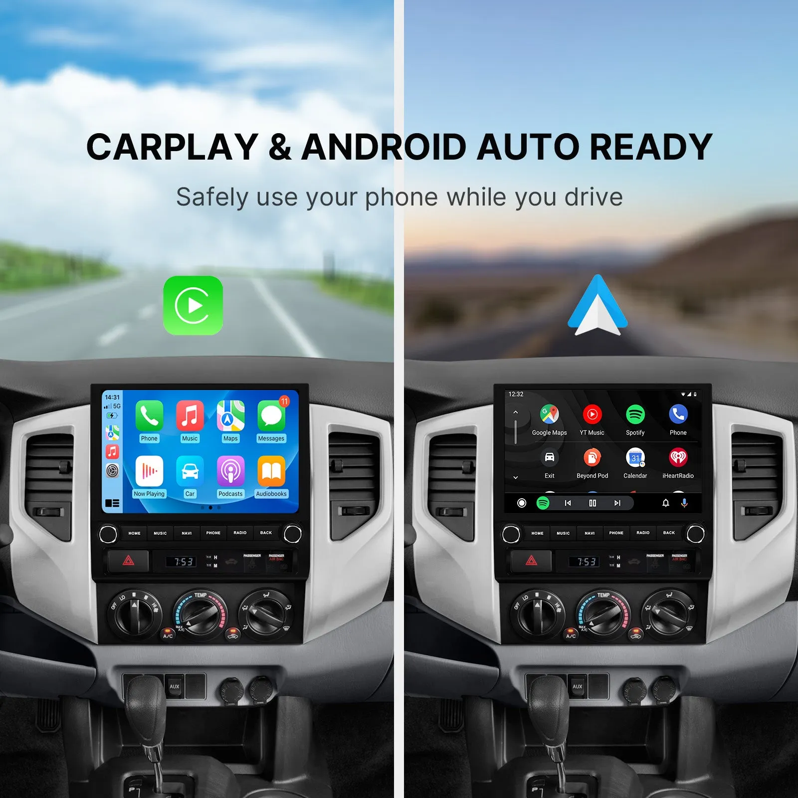 Dasaita Vivid13 Car Stereo for Toyota Tacoma 2005-2015 Wireless Carplay & Android Auto Car Radio | Qualcomm 665 | 10.2" QLED Screen | Wifi 4G LTE | 8G 256G | DTS|GPS Navigation Head Unit | Optical Output