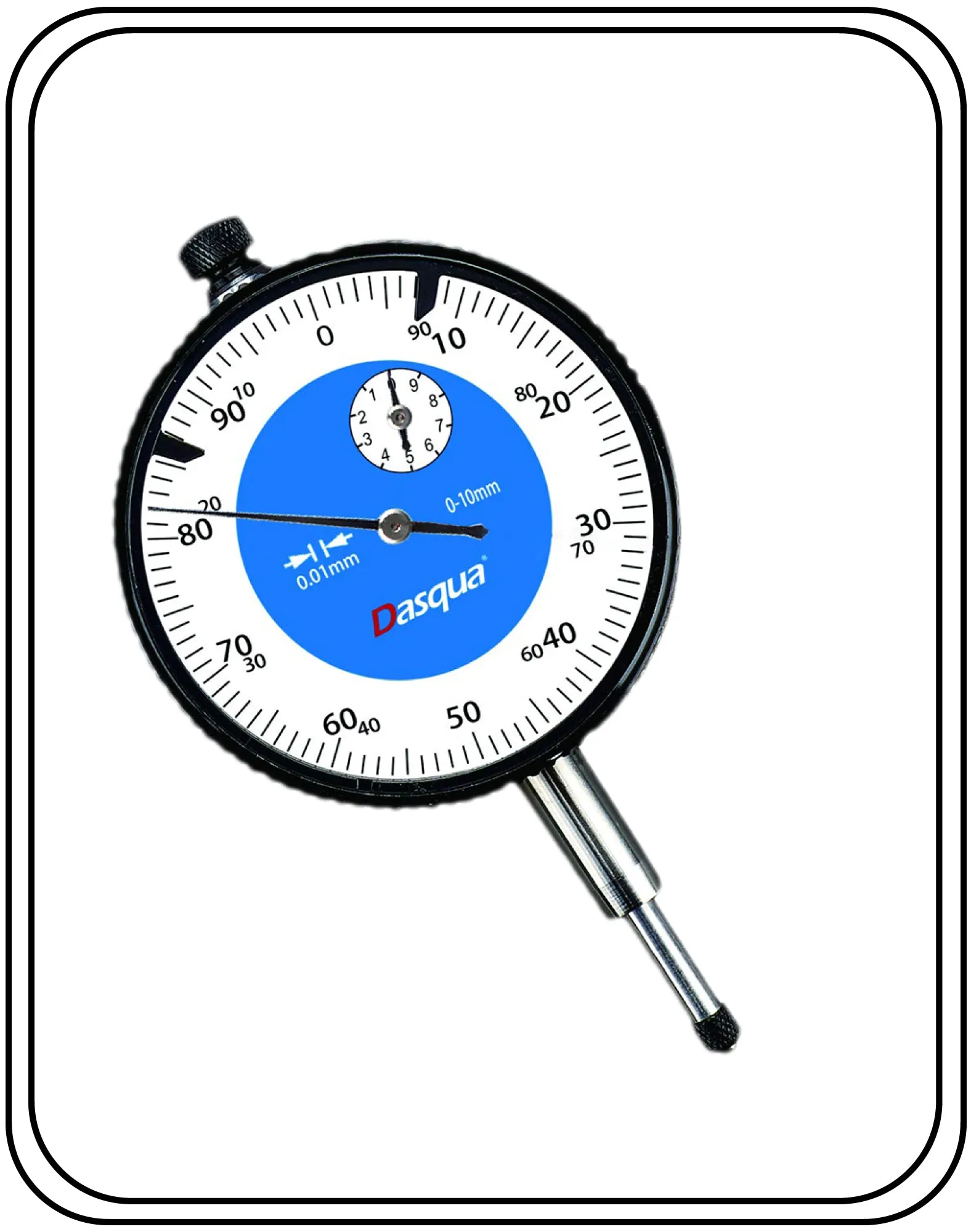 DASQUA High Accuracy MINI Dial Indicator lug back 0-3 mm With Calibration Certificate
