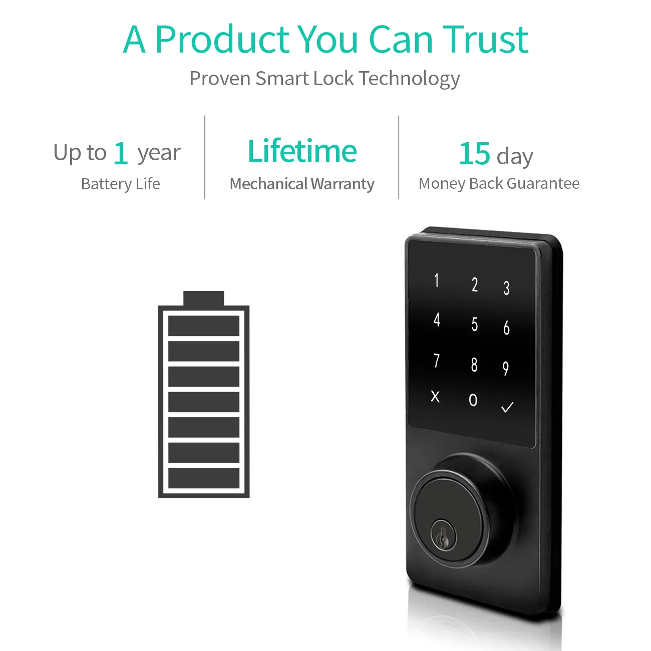 Electronic Keyless Deadbolt Smart Door Lock