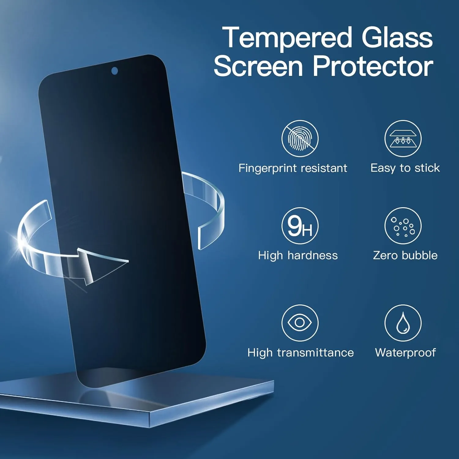 Entronix 6-Pack for Apple iPhone 16 Plus, 3 Anti-Spy Privacy Tempered Glass Screen Protectors & 3 Camera Lens Protectors