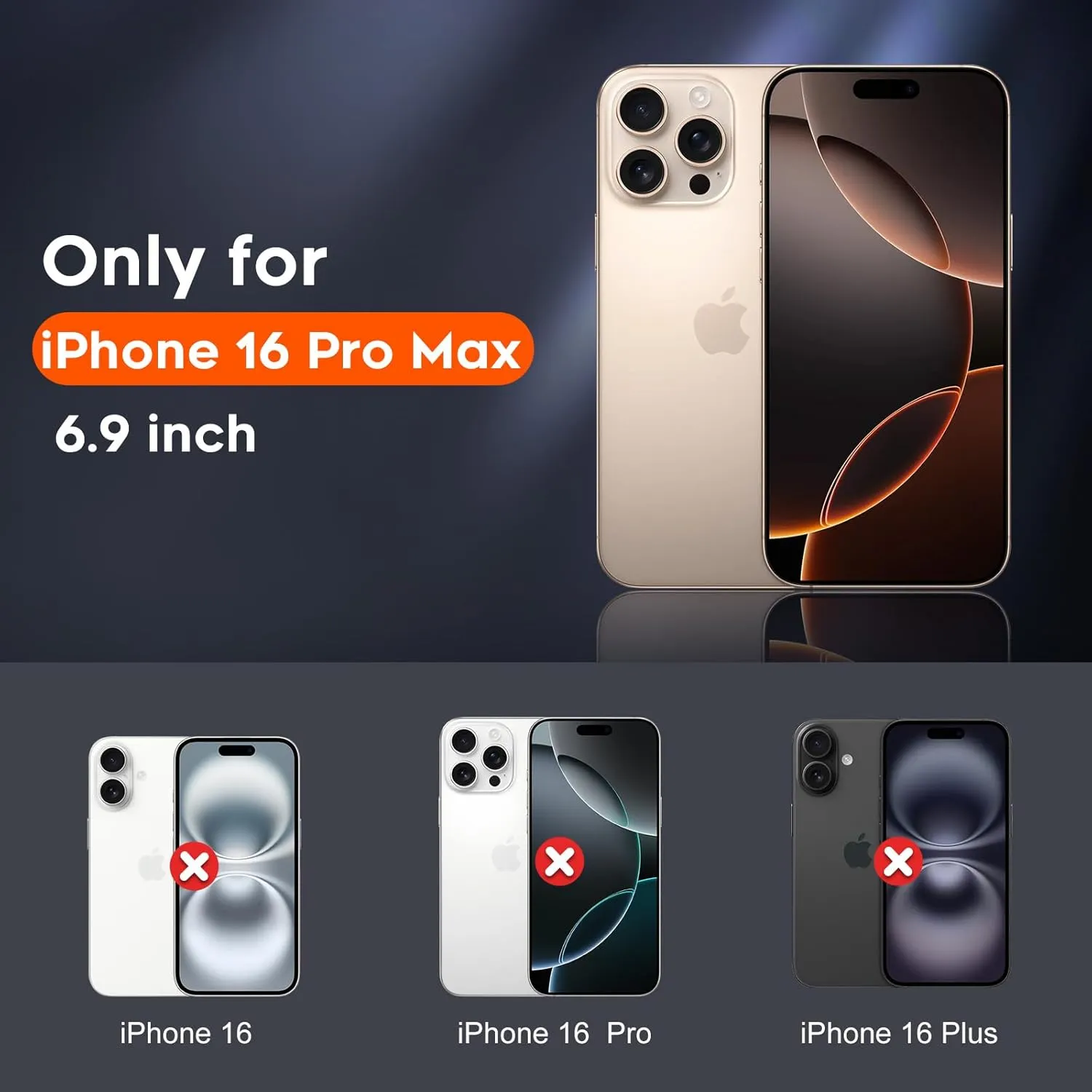 Entronix 6-Pack for Apple iPhone 16 Pro Max, 3 Anti-Spy Privacy Tempered Glass Screen Protectors & 3 Camera Lens Protectors