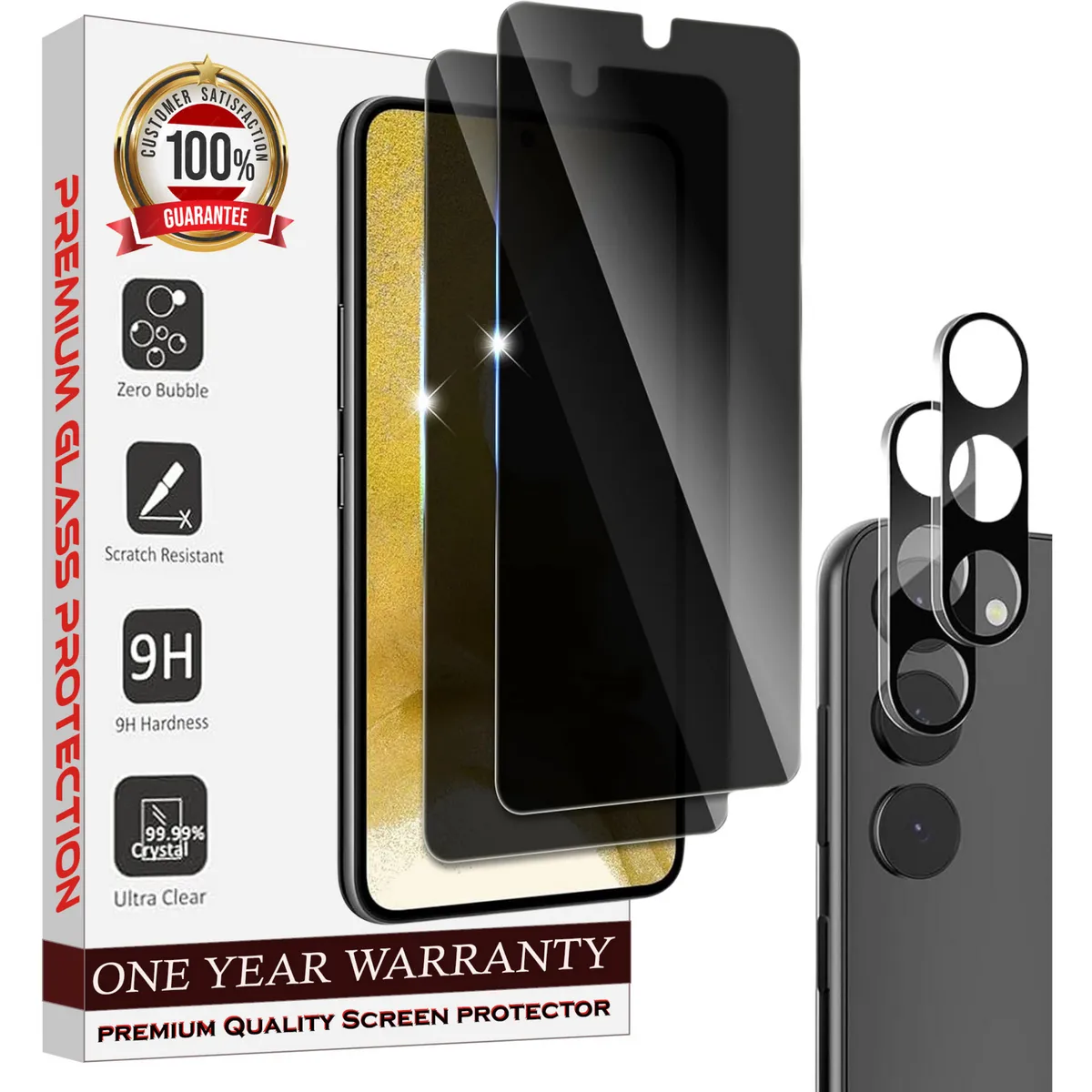 Entronix Case Privacy Screen Protector for Samsung Galaxy S21 Plus with Camera Lens [2 2], Anti-Spy Tempered Film