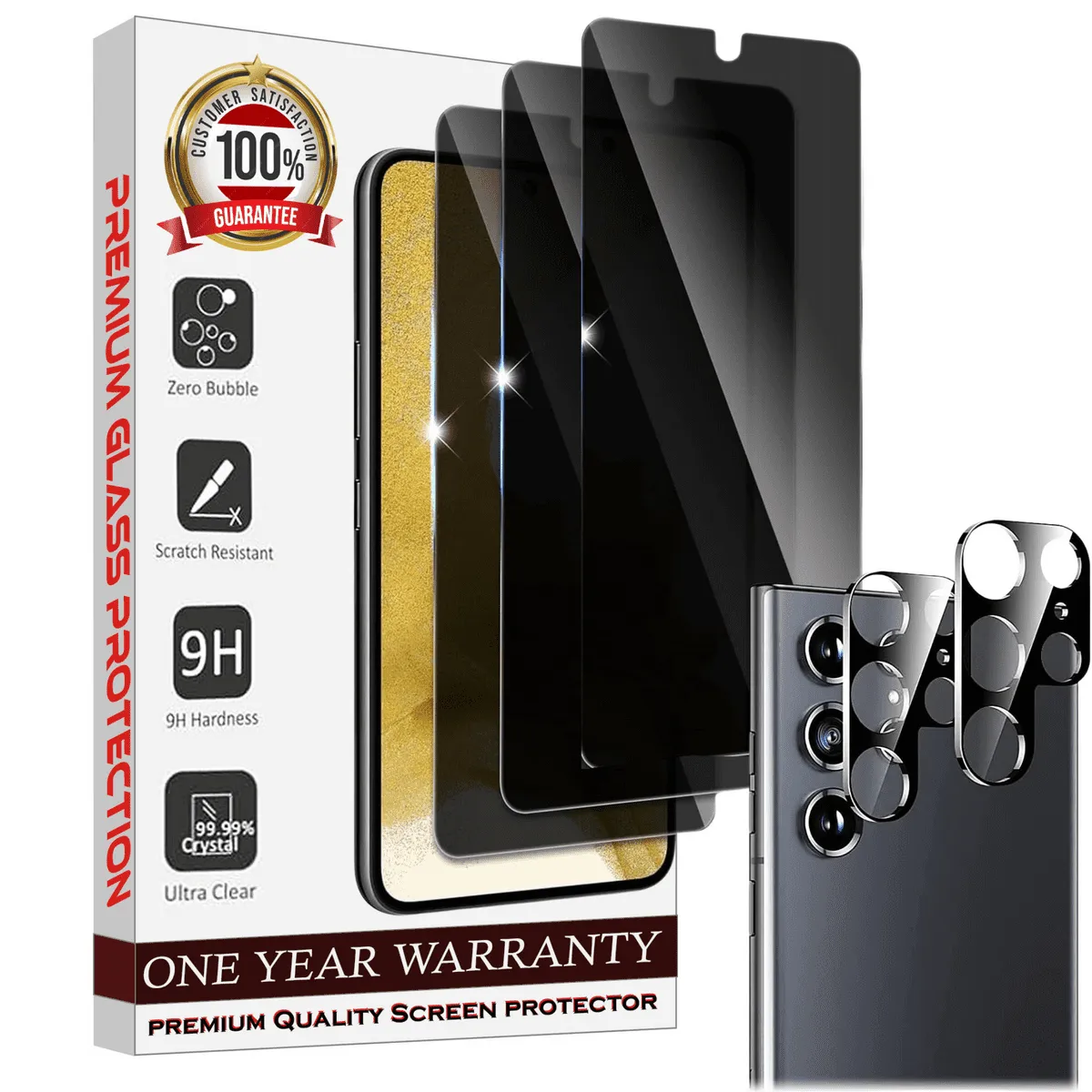 Entronix Case Privacy Screen Protector for Samsung Galaxy S23 Ultra with Camera Lens [3 2], Anti-Spy Tempered Film