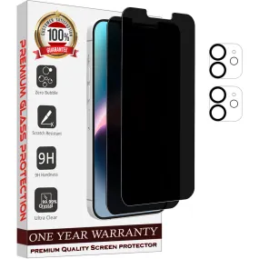 Entronix Case Screen Protector Bundle with Camera Cover Designed for Apple iPhone 12 Mini Privacy 9H Hardness,Bubble Free Easy Install,2 PACK