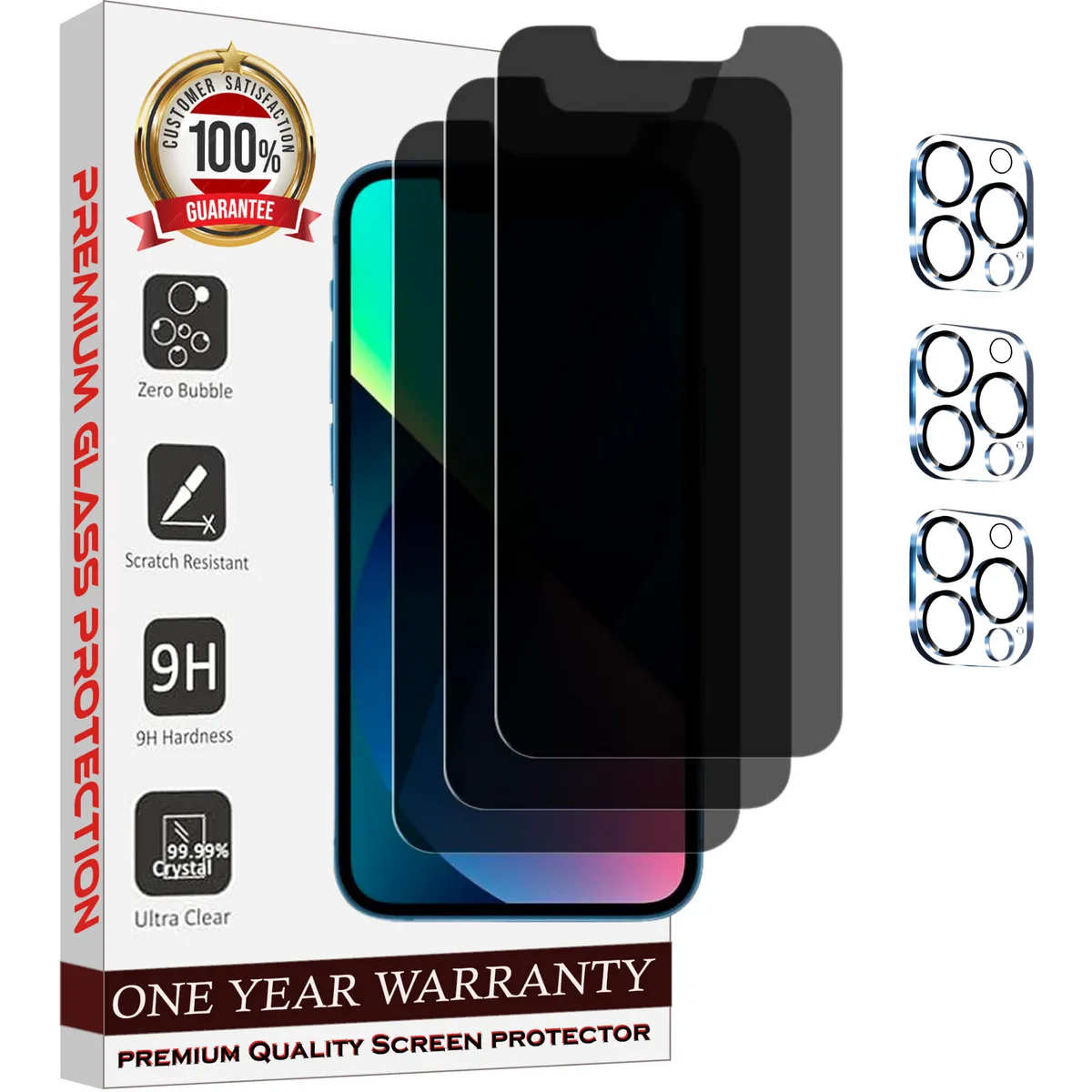 Entronix Case Screen Protector Bundle with Camera Cover Designed for Apple iPhone 14 Pro Max Privacy 9H Hardness,Bubble Free Easy Install, 3 PACK