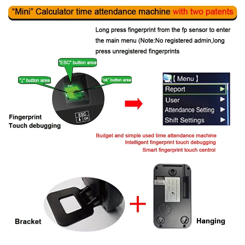 Eseye Biometric Time Attendance USB Fingerprint Attendance System Fingerprint Sensor Recorder Employee Machine For Office (English)