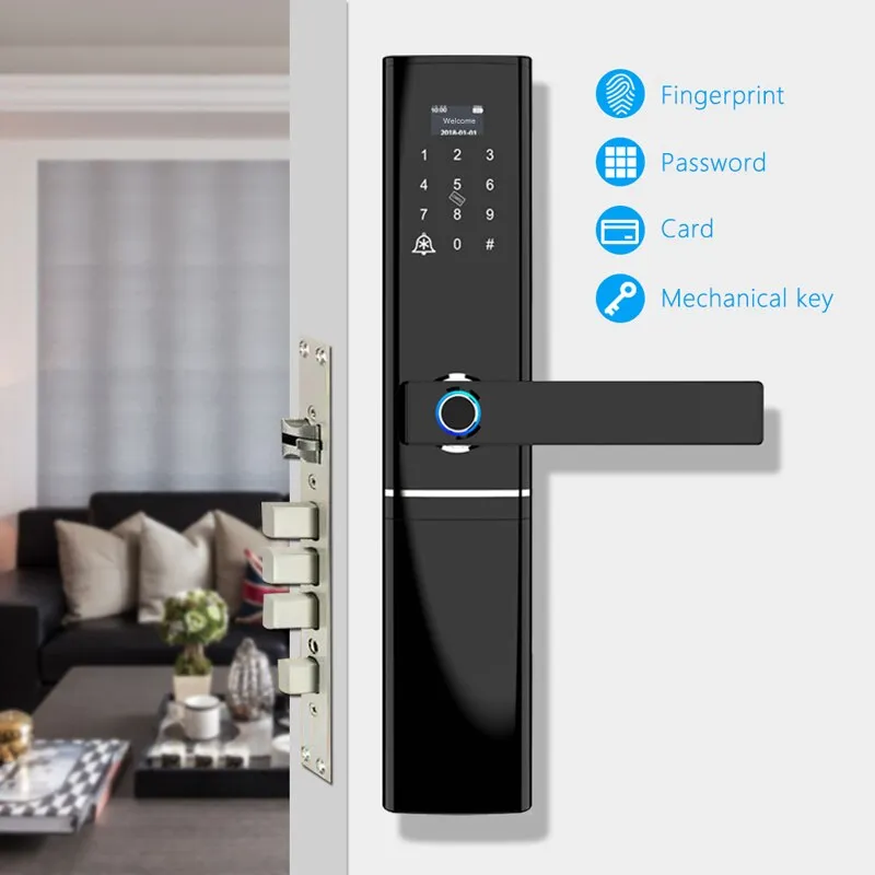 Fingerprint Door lock, Waterproof Electronic Door Lock Intelligent Biometric Door Lock Smart Fingerprint Lock