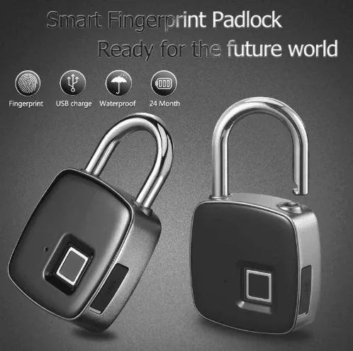 Fingerprint padlock smart lock anti-theft door lock outdoor door padlock luggage lock fingerprint padlock