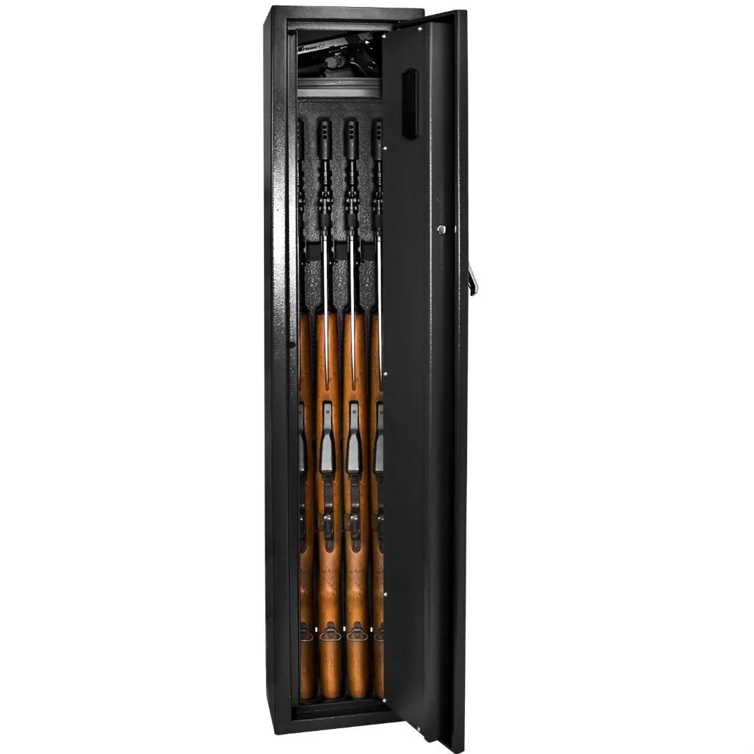 Fingerprint Recognition Rifle Gun Safe with 2 Back up Keys and Floor Anchors Points