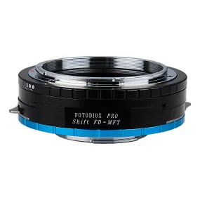 Fotodiox Pro Lens Mount Shift Adapter - Canon FD & FL 35mm SLR lens to Micro Four Thirds (MFT, M4/3) Mount Mirrorless Camera Body with Built-In Aperture Control Dial