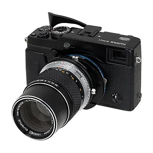 Fotodiox Pro Lens Mount Shift Adapter - Olympus Zuiko (OM) 35mm SLR Lens to Fujifilm Fuji X-Series Mirrorless Camera Body