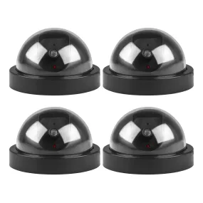 Fresh Fab Finds 4Packs Fake Security Camera Dome Dummy Camera w/ Realistic Looking Flash LED Lights Simulated Surveillance Security for  Shop Factory
