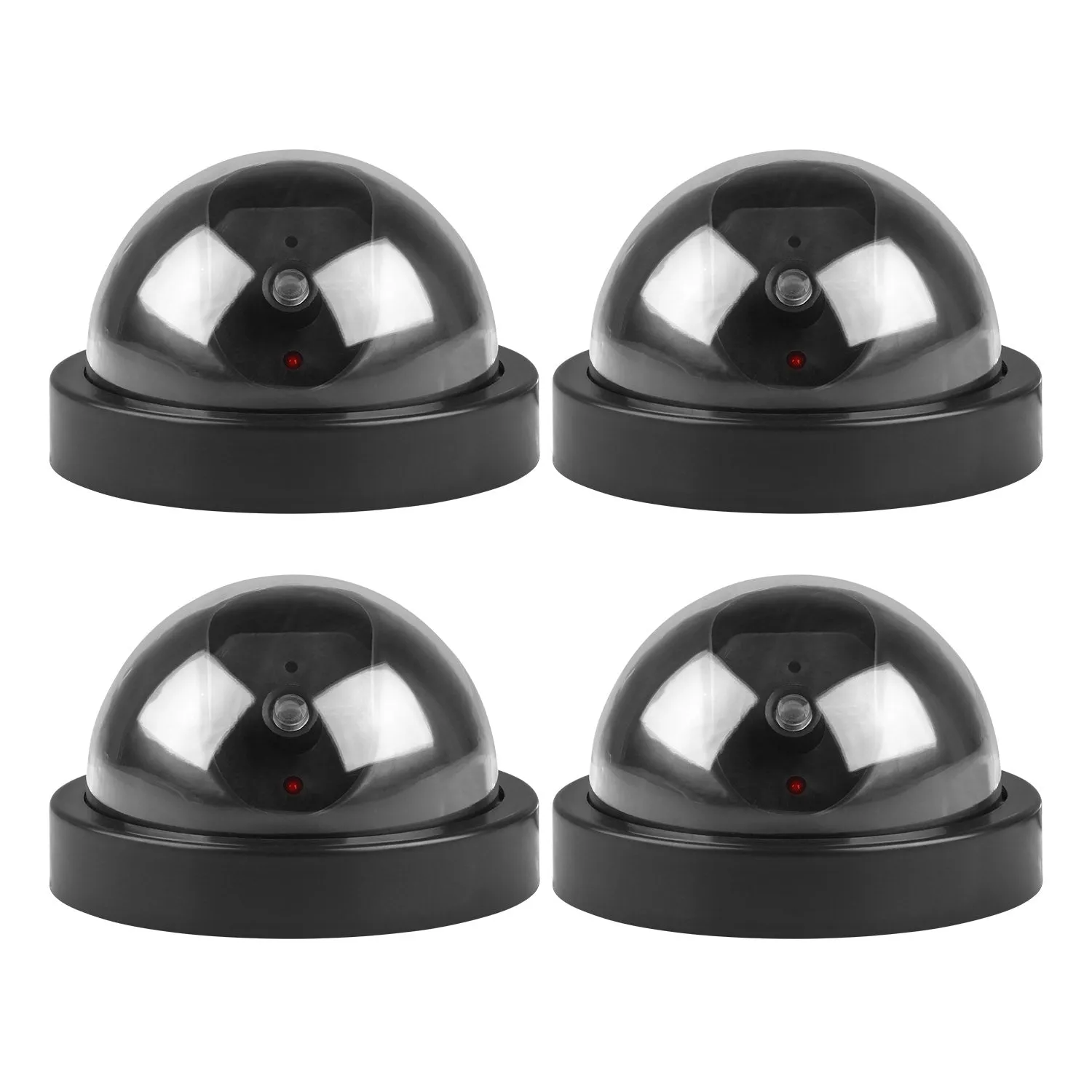 Fresh Fab Finds 4Packs Fake Security Camera Dome Dummy Camera w/ Realistic Looking Flash LED Lights Simulated Surveillance Security for  Shop Factory