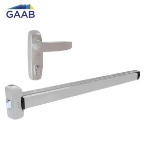 GAAB - T300-04 & T800M14B - Panic Exit Device and Lever Exit Trim - Modular and Reversible - for 33" Single Doors -  Single Doors - Satin Chrome