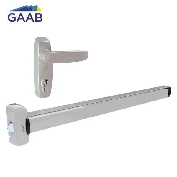 GAAB - T300-04 & T800M14B - Panic Exit Device and Lever Exit Trim - Modular and Reversible - for 33" Single Doors -  Single Doors - Satin Chrome