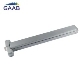 GAAB - T320-04  - Panic Exit Device w/ Door Open Siren  -12 VDC Powered - Modular and Reversible - Single Doors - 33" for Single Doors - Satin Chrome