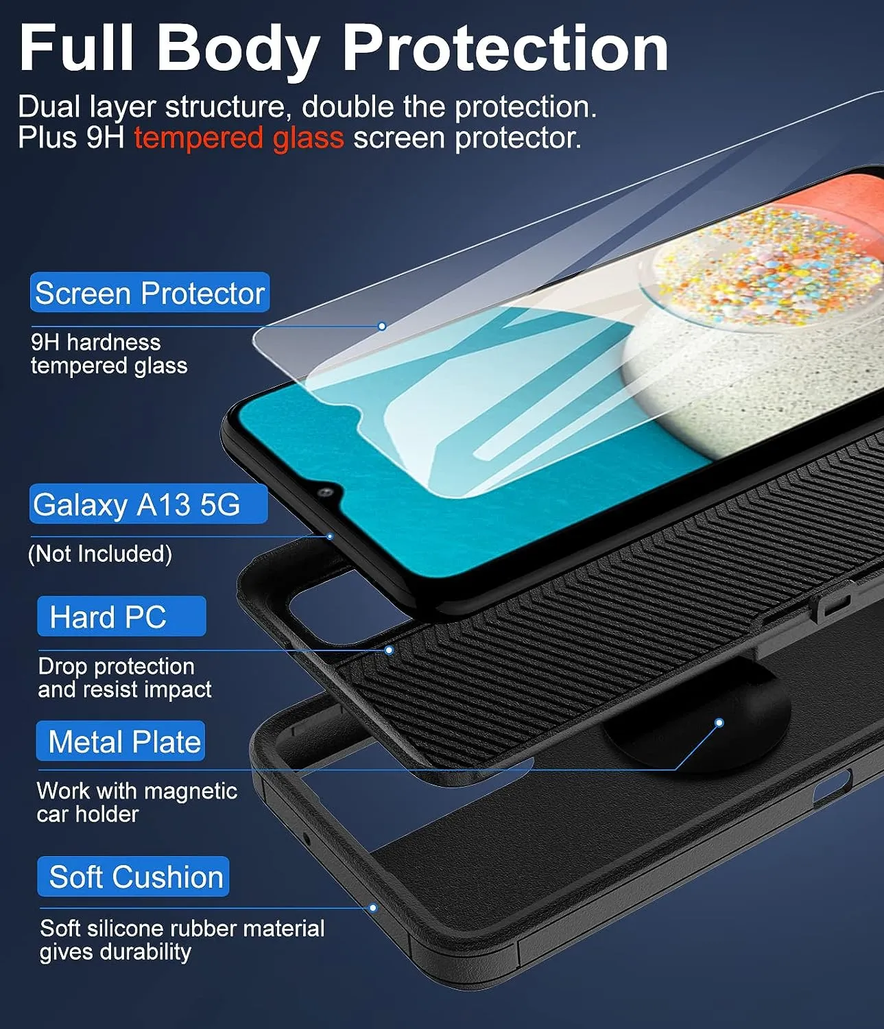 Galaxy A13 Phone Dust Proof Heavy Duty Military Case