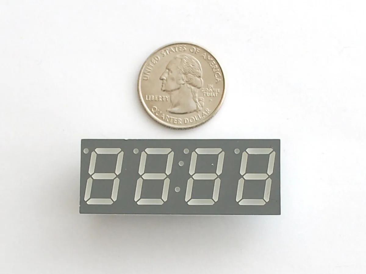 Green 7-segment clock display - 0.56\" digit height"