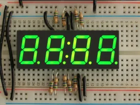 Green 7-segment clock display - 0.56\" digit height"